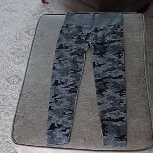 C) Gray and Black Camouflage Leggings